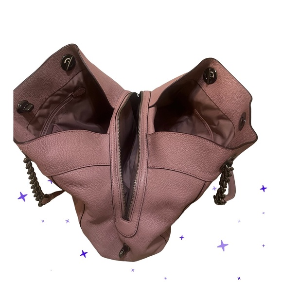 Coach 36855 Turnlock Edie in Pink  Leather Shoulder Bag/gun Metal/ - Picture 10 of 17